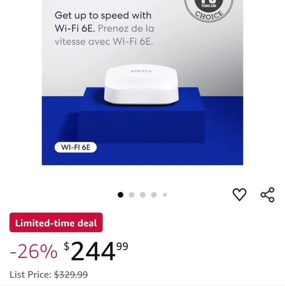 Eero White Wi-Fi 6E Router - Picture 1 of 5